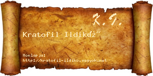 Kratofil Ildikó névjegykártya